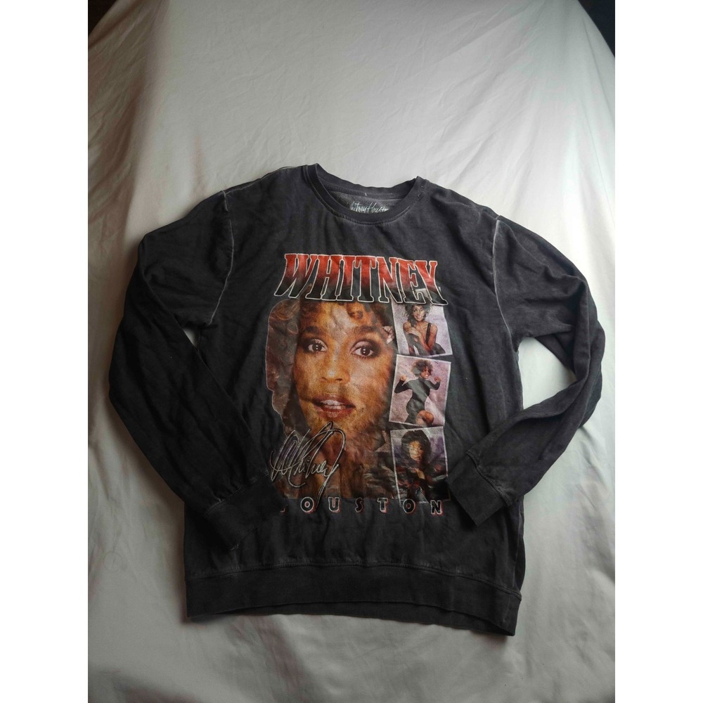 Whitney Houston Sweatshirt S/M Black Graphic Music Merch Concert Streetwear